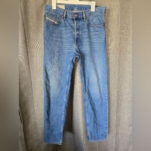 Diesel Industry D-Macs Straight Leg Button Fly Blue Jeans Size 32x30 Italian